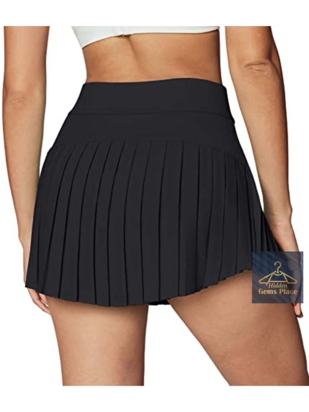 Pleated Tennis Skirt Athletic Skort with Underneath Pockets Golf